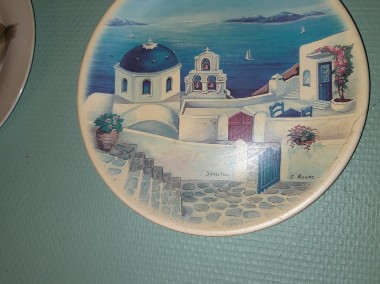 Talerz ozdobny,dekoracyjny Grecja Santorini-1