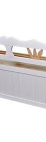 vidaXL Drewniana ławka ze schowkiem, 126x42x75 cm, biała 60765-3