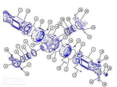 Caterpillar Cat TH514C TH417C - oś tylna - obudowa osi 320-7331-1