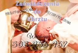 Zaświadczenie dla Rodziców Chrzestnych Bierzmowanie Spowiedź Chrzest Nauki 