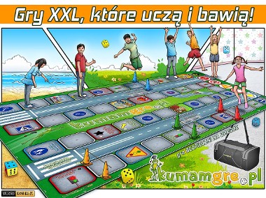 edukacyjna gra XXL dla dzieci BEZPIECZNI NA DRODZE do skakania -1