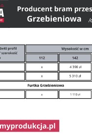 GRZEBIENIOWA - brama przesuwna 142x400 z pionowymi profilami 60x40 – ocynk-2