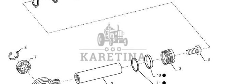 New Holland T6090 T6070 Silownik hydraul double acting, 55mm rod, 168mm stroke 84365646-1