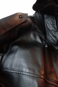 męski skórzany płaszcz milicyjny MO drogówka na kożuchu nowy kurtka milicyjna -2