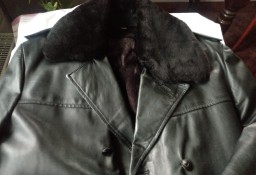 męski skórzany płaszcz milicyjny MO drogówka na kożuchu nowy kurtka milicyjna 