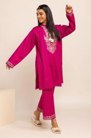 Różowa tunika indyjska S 36 kameez róż haft etno folk boho hippie bohemian-2