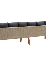 vidaXL 3-osobowa sofa ogrodowa z poduszkami, rattan PE, beż-3