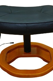 vidaXL Fotel masujący z podnóżkiem, czarny, sztuczna skóra 60277-2