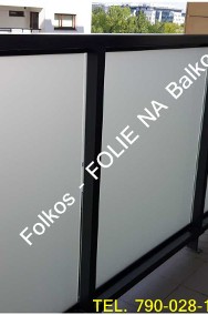 Folia matowa zewnętrzna na szklany balkon Oklejanie balkonów Wilanów -2