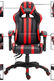 vidaXL Fotel dla gracza, czerwony, sztuczna skóra 20209-2