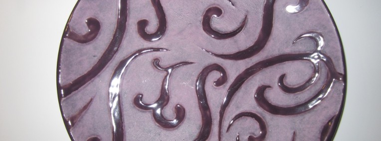 Piękny talerz dekoracyjny/patera w kolorze fioletowym-1