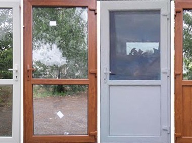 	 Drzwi PCV wejściowe zewnętrzne o rozmiarze 100x210 w kolorze złoty dąb-1