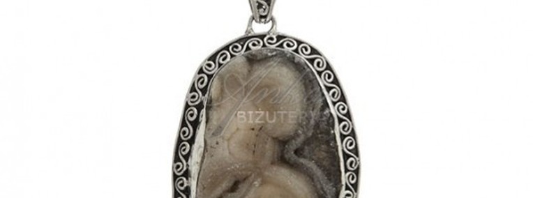 Unikat -Desert Druza Chalcedon - Indie - Biżuteria srebrna-1