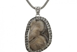 Unikat -Desert Druza Chalcedon - Indie - Biżuteria srebrna