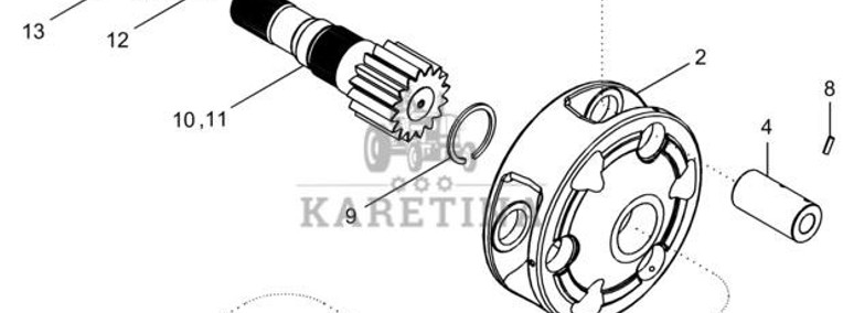 New Holland T6090 T6070 Wałek koła zębatego 395481A1-1