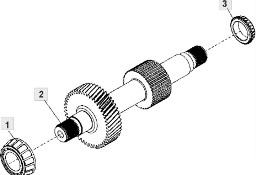 John Deere 9620 DF500 - skrzynia biegów - wał wałek zębaty YZ501734 YZ501869