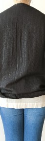 Duży czarny szalik chusta szal czerń srebrna nitka-4