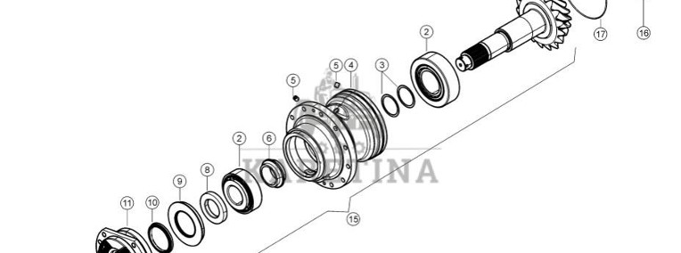 Claas Xerion 4000 - zwrotnica - zestaw kół stoźkowych 0014994040-1