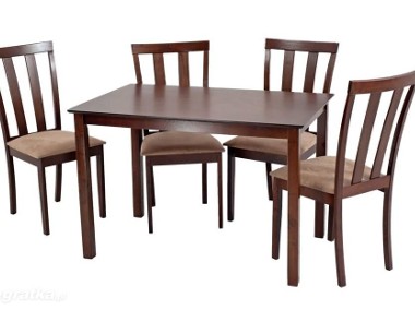 Zestaw drewniany stół + 4 krzesła DUO 1+4 ciemny orzech BONUS-1
