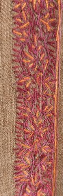 Szal orientalny indyjski haftowany haft paisley pashmina brąz ciepły-4