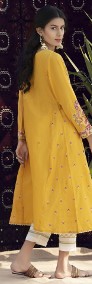 Nowa sukienka tunika indyjska L 40 żółta haftowana kwiaty boho hippie na lato-3