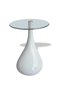 vidaXL 2 białe stoliki z okrągłym, szklanym blatem, wysoki połysk240322-2