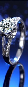 Nowy pierścionek srebrny kolor biała cyrkonia królewski elegancki-3