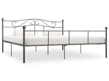 vidaXL Rama łóżka, szara, metalowa, 200 x 200 cm 284536-1