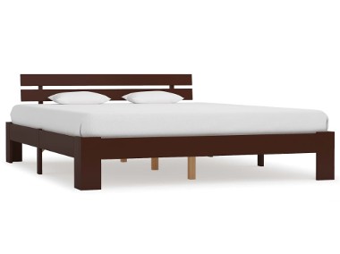 vidaXL Rama łóżka, ciemnobrązowa, lite drewno sosnowe, 160 x 200 cm 283176-1