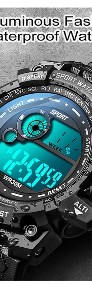 Zegarek męski elektroniczny wojskowy sportowy alarm stoper datownik LED cyfrowy-4