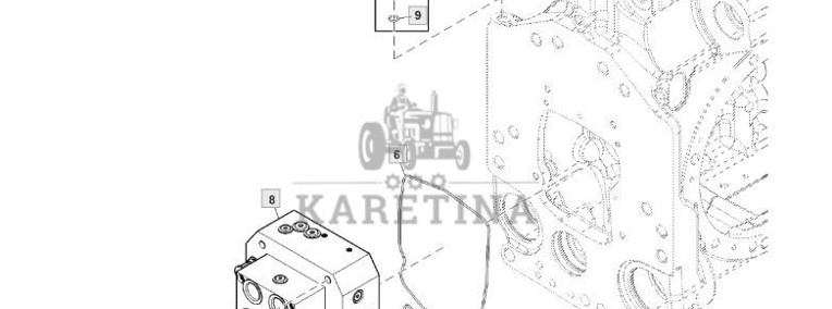 John Deere 8245R 8270R 8295R 8320R 8335R 8345R 8370R 8400R - kolektor RE590658-1