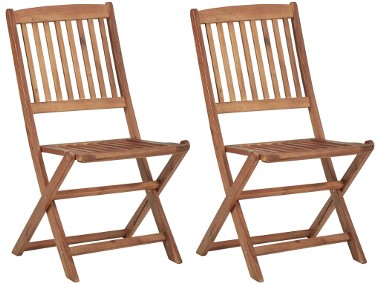 vidaXL Składane krzesła ogrodowe, 2 szt., lite drewno akacjowe 46339-1