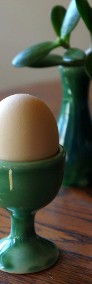  Komplet Ceramiczny Wazon + kieliszek na jajko, zestaw, zielone szkliwo efektowe-3