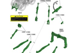 John Deere 7R 7R330 - wieszaki ramiona belki dolne TUZ