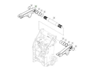 John Deere 7R 7R330 - wieszaki ramiona belki dolne TUZ-2