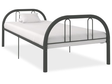 vidaXL Rama łóżka, szara, metalowa, 90 x 200 cm 284677-1