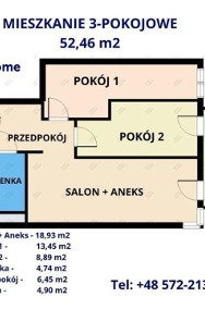 Mieszkanie 3 pok. 52.46.m2 Projektant/Przybyszówka-2