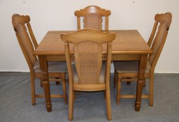 stół dębowy rozkładany i 4 krzesła