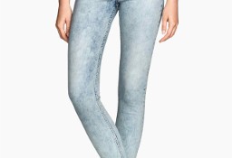 Nowe spodnie jeansy dżinsy H&M 33 42 XL acid wash wybielane rurki skin