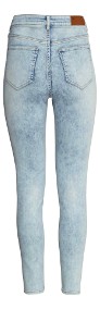 Nowe spodnie jeansy dżinsy H&M 33 42 XL acid wash wybielane rurki skin-3