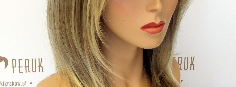 Peruka długa z włosów syntetycznych w kolorze blond z odrostem Jędrzejów-1