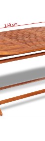 vidaXL Stół ogrodowy, 160x85x75 cm, lite drewno akacjowe 41816-4
