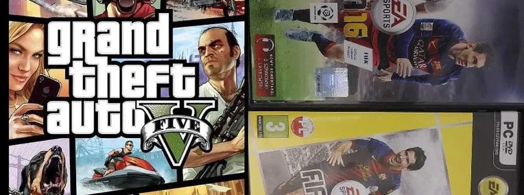 fifa 13 + fifa 16 pudełko + Grand Theft Auto V + inne gry-1