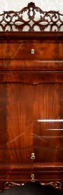 Duże biurko cylindryczne antyk mahoń z nadstawką-4