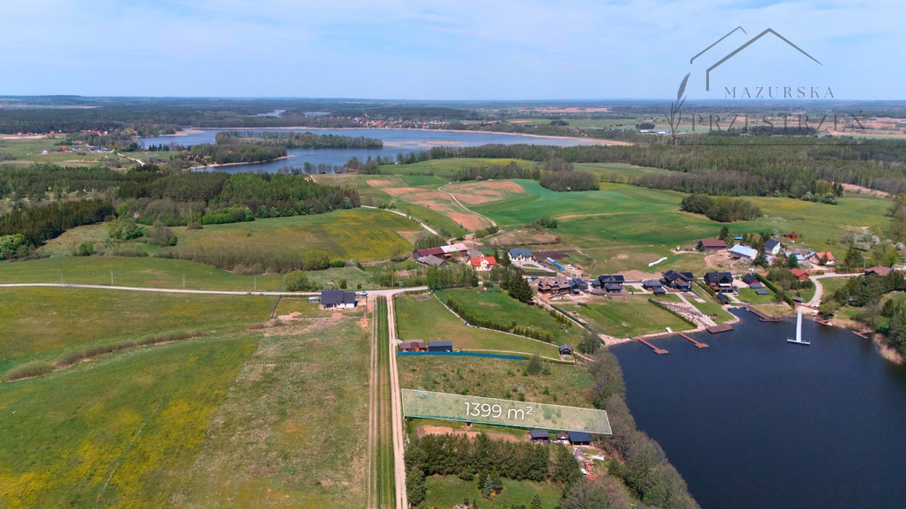 Działka z dostępem do jeziora, Bienie 1399m²Mazury - Widok 3