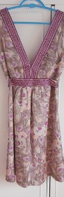 Nowa sukienka H&M 36 S w pawie pióra fiolet dekolt midi-3