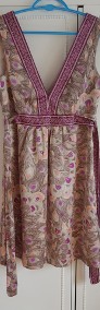 Nowa sukienka H&M 36 S w pawie pióra fiolet dekolt midi-4