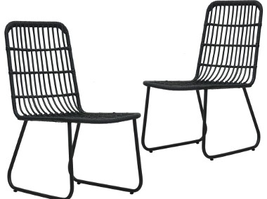 vidaXL Krzesła ogrodowe, 2 szt., polirattan, czarne48584-1