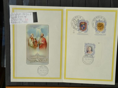 Watykan Sc 630-632 Papież Pius IX Karnet -Folder FDC-1