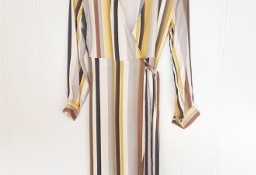 Nowa sukienka Orsay w paski M 38 kopertowa wrap wiązana szlafrokowa wiskoza